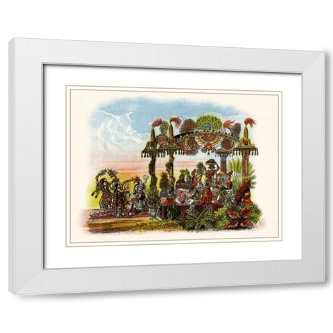 Feast - Mardi Gras Parade Float Design White Modern Wood Framed Art Print with Double Matting by Unknown