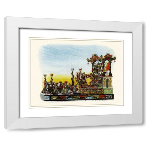 Theatre - Mardi Gras Parade Float Design White Modern Wood Framed Art Print with Double Matting by Unknown