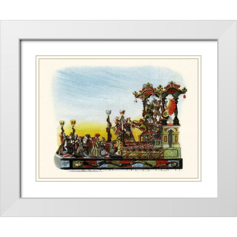 Theatre - Mardi Gras Parade Float Design White Modern Wood Framed Art Print with Double Matting by Unknown