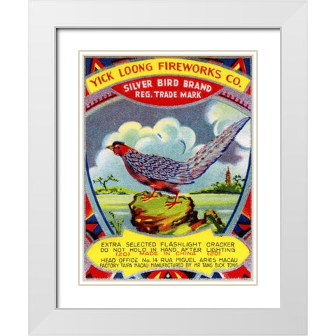 Yick Loong Silver Bird Brand Firecracker White Modern Wood Framed Art Print with Double Matting by Unknown