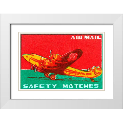 Air Mail Safety Matches White Modern Wood Framed Art Print with Double Matting by Unknown