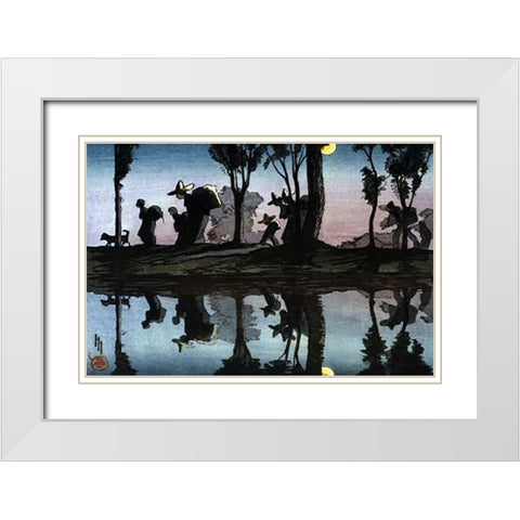 Moonlight on the Viga Canal White Modern Wood Framed Art Print with Double Matting by Hyde, Helen