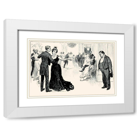 Matrimonial Misfits White Modern Wood Framed Art Print with Double Matting by Gibson, Charles Dana