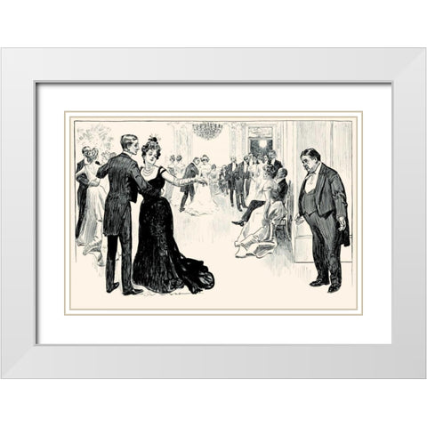 Matrimonial Misfits White Modern Wood Framed Art Print with Double Matting by Gibson, Charles Dana