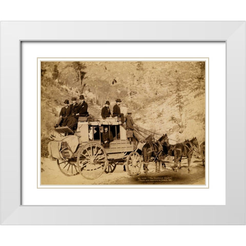 Deadwood Coach White Modern Wood Framed Art Print with Double Matting by Grabill, John C.H.