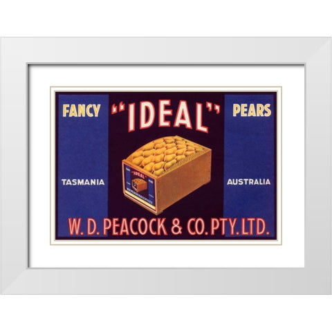 Ideal Fancy Pears White Modern Wood Framed Art Print with Double Matting by Unknown
