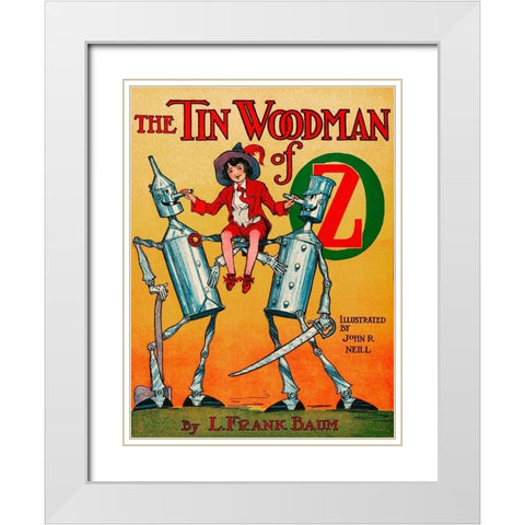 Tin Woodsman of Oz White Modern Wood Framed Art Print with Double Matting by Neill, John R.