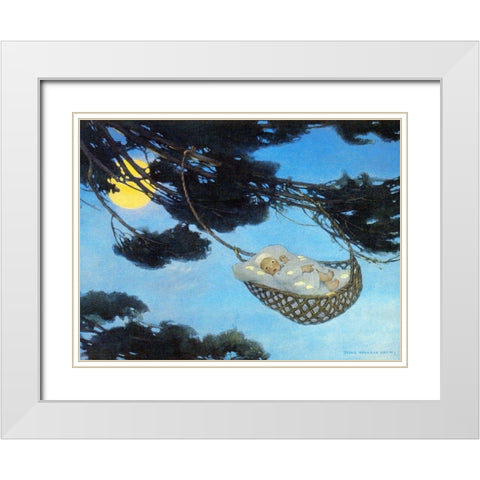 Boy in Hassoc Tree White Modern Wood Framed Art Print with Double Matting by Smith, Jesse Willcox