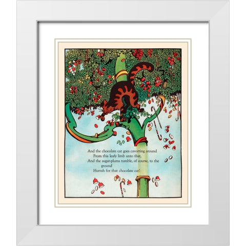 Tumbling Sugar Plums White Modern Wood Framed Art Print with Double Matting by Field, Eugene