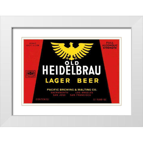 Old Heidelbrau Lager Beer White Modern Wood Framed Art Print with Double Matting by Vintage Booze Labels