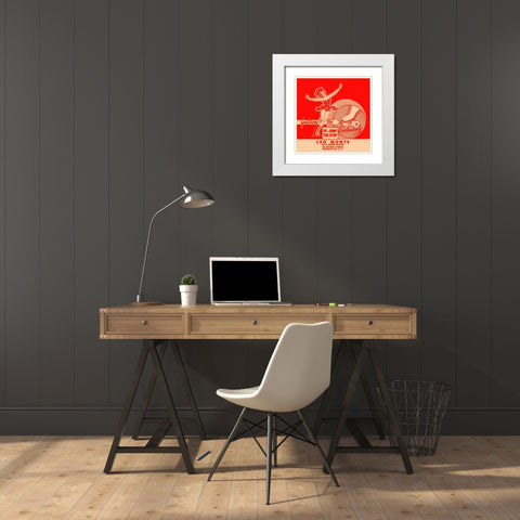 Leo Monte Ice and Roller Skates White Modern Wood Framed Art Print with Double Matting by Retrorollers