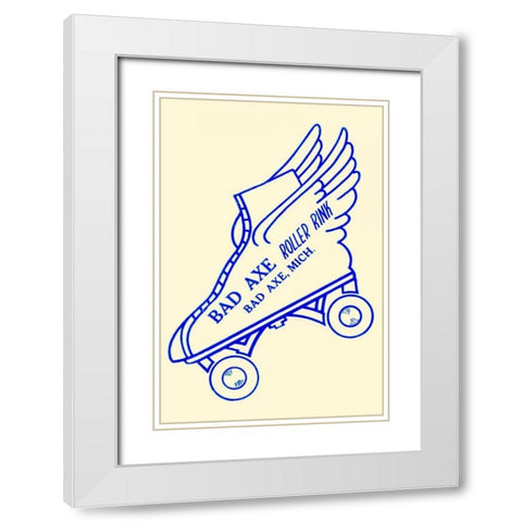 Bad Axe Roller Rink White Modern Wood Framed Art Print with Double Matting by Retrorollers