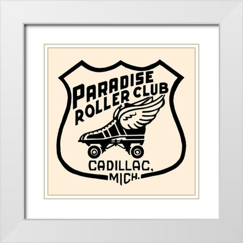 Paradise Roller Club White Modern Wood Framed Art Print with Double Matting by Retrorollers