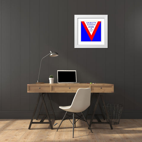 Varsity Gardens Roller Skating White Modern Wood Framed Art Print with Double Matting by Retrorollers