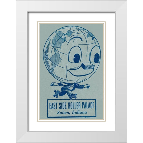 East Side Roller Palace White Modern Wood Framed Art Print with Double Matting by Retrorollers