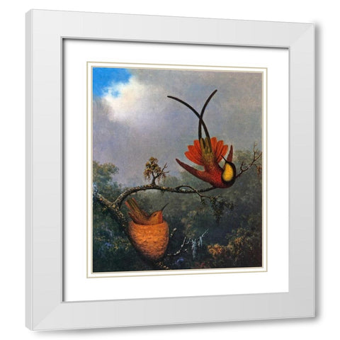 Crimson Topaz White Modern Wood Framed Art Print with Double Matting by Heade, Martin Johnson