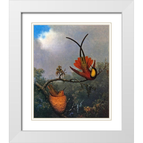 Crimson Topaz White Modern Wood Framed Art Print with Double Matting by Heade, Martin Johnson