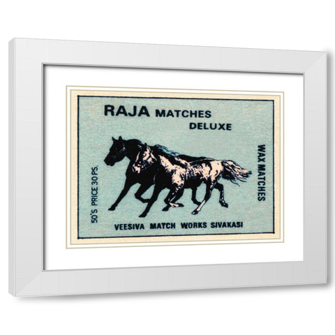 Raja Matches Deluxe White Modern Wood Framed Art Print with Double Matting by Phillumenart