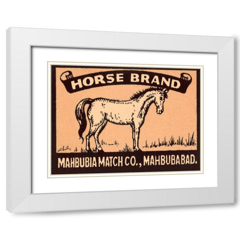 Horse Brand Matches White Modern Wood Framed Art Print with Double Matting by Phillumenart