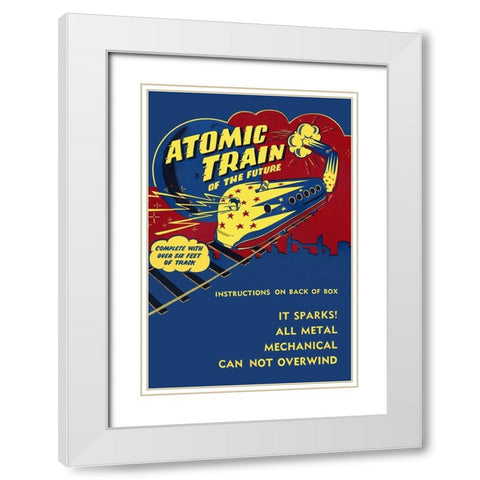Atomic Train of the Future White Modern Wood Framed Art Print with Double Matting by Retrotrans