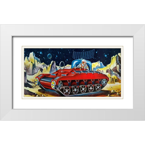 Space Exploration Tank White Modern Wood Framed Art Print with Double Matting by Retrotrans