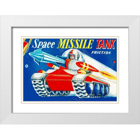 Space Missile Tank White Modern Wood Framed Art Print with Double Matting by Retrotrans