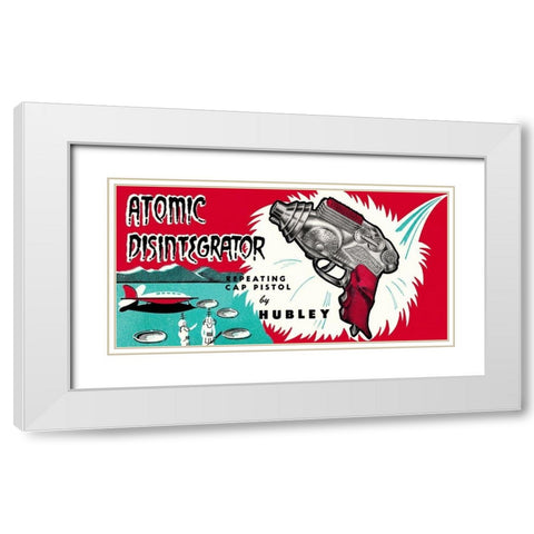 Atomic Disintegrator White Modern Wood Framed Art Print with Double Matting by Retrogun