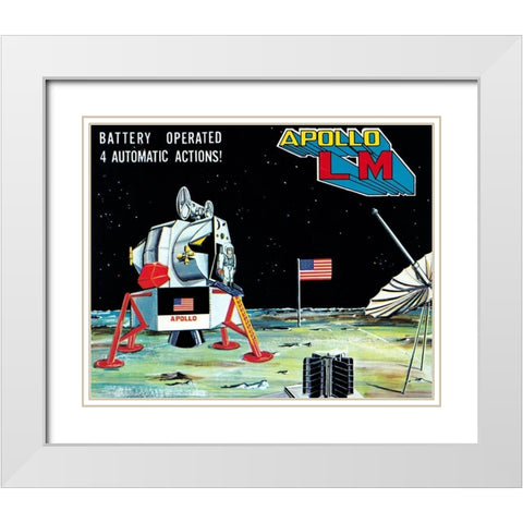 Apollo L-M White Modern Wood Framed Art Print with Double Matting by Retrorocket