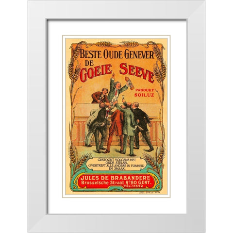 Beste Oude Genever de Goeie Seeve White Modern Wood Framed Art Print with Double Matting by Retrolabel