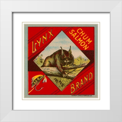Lynx Brand Chum Salmon White Modern Wood Framed Art Print with Double Matting by Retrolabel