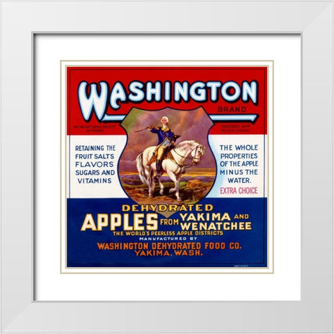 Washington Brand Dehydrated Apples White Modern Wood Framed Art Print with Double Matting by Retrolabel