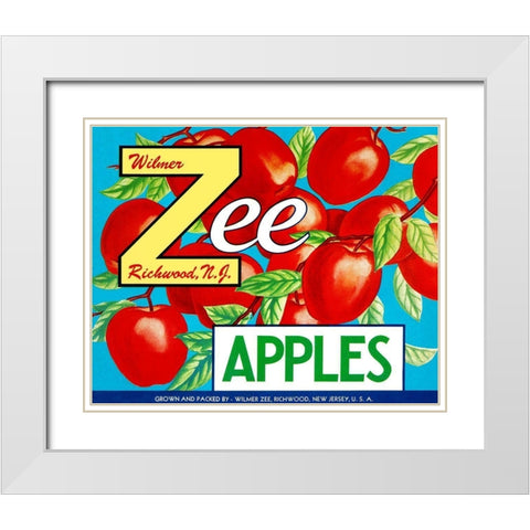 Zee Apples White Modern Wood Framed Art Print with Double Matting by Retrolabel
