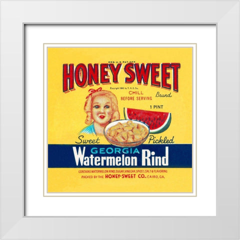 Honey Sweet White Modern Wood Framed Art Print with Double Matting by Retrolabel