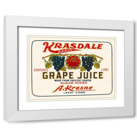 Kransdale Brand Grape Juice White Modern Wood Framed Art Print with Double Matting by Retrolabel