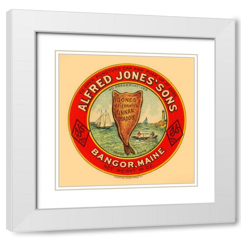 Jones Celebrated Finnan Haddie White Modern Wood Framed Art Print with Double Matting by Retrolabel