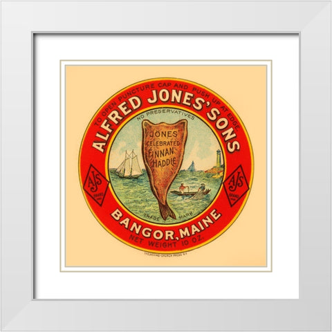 Jones Celebrated Finnan Haddie White Modern Wood Framed Art Print with Double Matting by Retrolabel