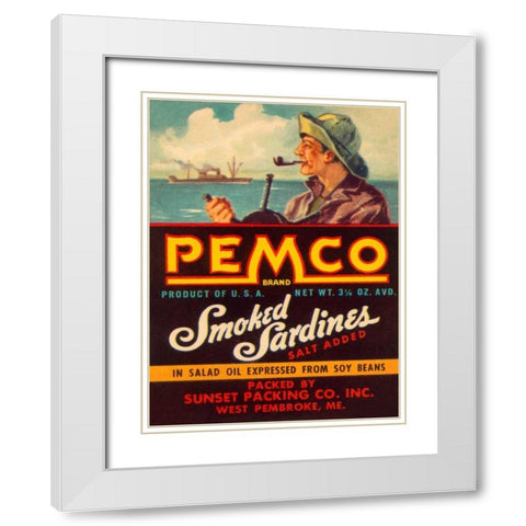 Remco Smoked Sardines White Modern Wood Framed Art Print with Double Matting by Retrolabel