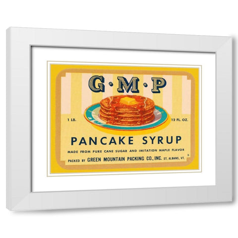 G.M.P. Pancake Syrup White Modern Wood Framed Art Print with Double Matting by Retrolabel