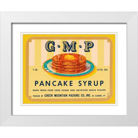 G.M.P. Pancake Syrup White Modern Wood Framed Art Print with Double Matting by Retrolabel