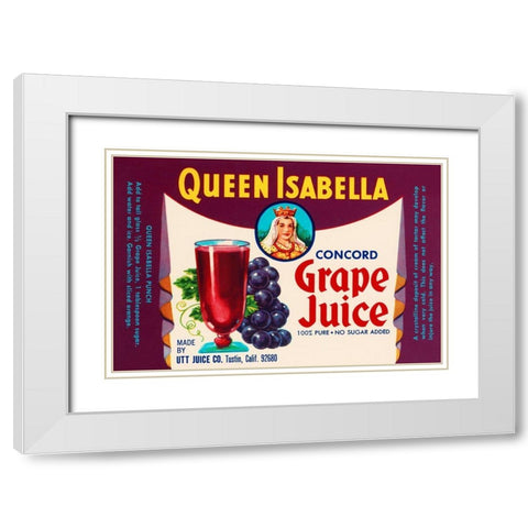 Queen Isabella Concord Grape Juice White Modern Wood Framed Art Print with Double Matting by Retrolabel