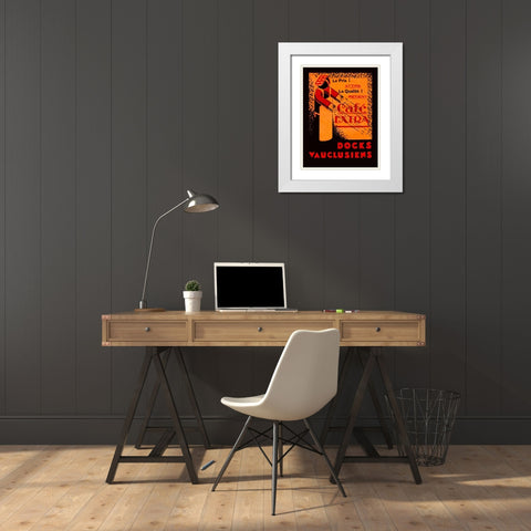 Cafe Extra - Docks Vauclusiens White Modern Wood Framed Art Print with Double Matting by Retrolabel