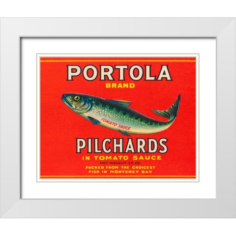 Portola Brand Pilchards White Modern Wood Framed Art Print with Double Matting by Retrolabel
