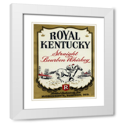 Royal Kentucky Straight Bourbon Whiskey White Modern Wood Framed Art Print with Double Matting by Vintage Booze Labels