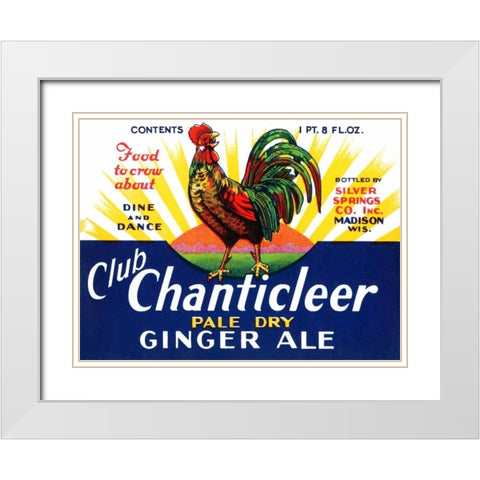 Club Chanticleer Pale Dry Ginger Ale White Modern Wood Framed Art Print with Double Matting by Vintage Booze Labels