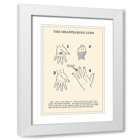 The Disappearing Coin White Modern Wood Framed Art Print with Double Matting by Retromagic