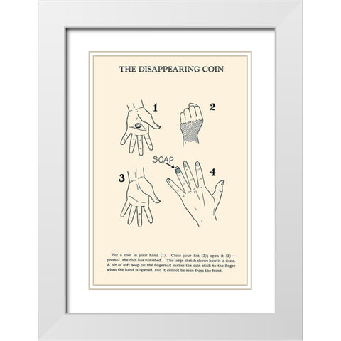 The Disappearing Coin White Modern Wood Framed Art Print with Double Matting by Retromagic