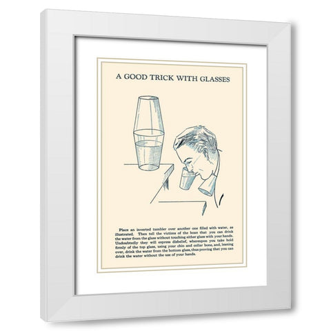 A Good Trick with Glasses White Modern Wood Framed Art Print with Double Matting by Retromagic
