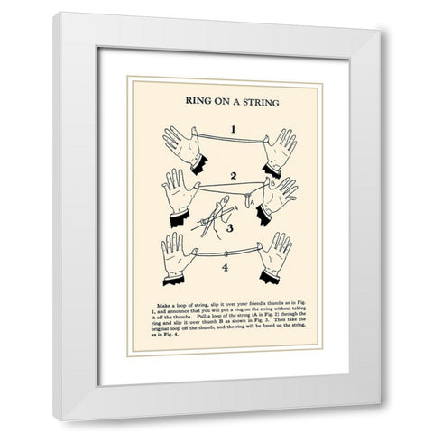 Ring on a String White Modern Wood Framed Art Print with Double Matting by Retromagic