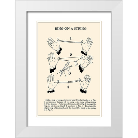 Ring on a String White Modern Wood Framed Art Print with Double Matting by Retromagic