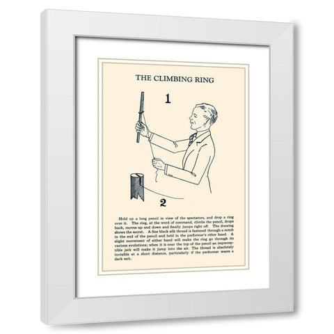 The Climbing Ring White Modern Wood Framed Art Print with Double Matting by Retromagic